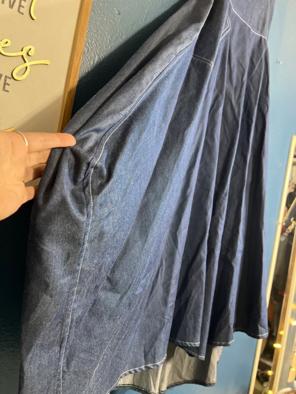 Vintage Strapless Denim Maxi Dress By In Love Paris - Picture 10 of 13